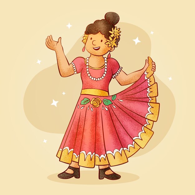 Ilustración de dibujos animados mexicanos dibujados a mano