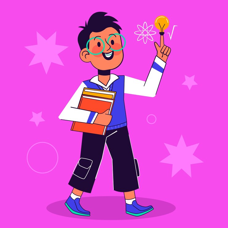 Vector gratuito ilustración de dibujos animados de nerd dibujados a mano