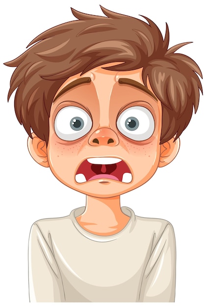 Ilustración de dibujos animados del niño sorprendido