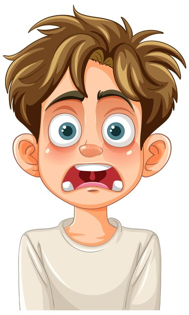 Ilustración de dibujos animados del niño sorprendido