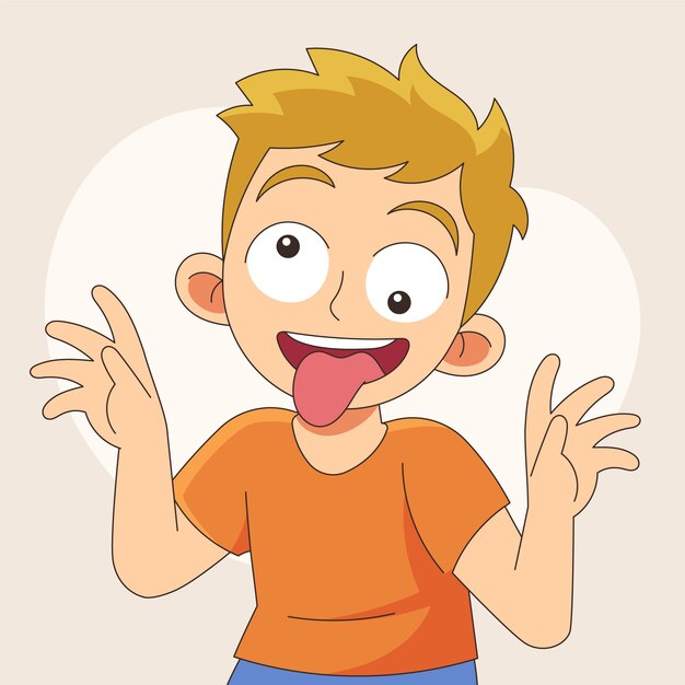 Ilustración de dibujos animados de ojos cruzados dibujada a mano