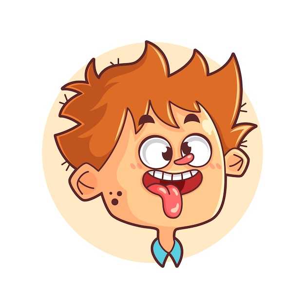 Ilustración de dibujos animados de ojos cruzados dibujada a mano