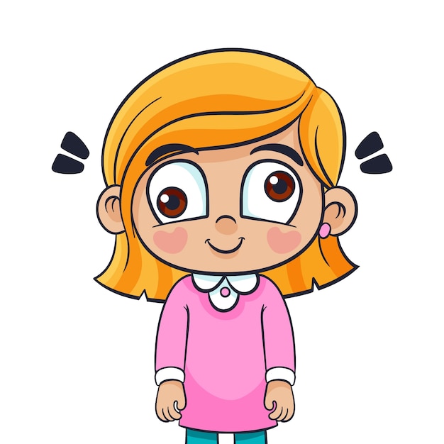 Ilustración de dibujos animados de ojos cruzados dibujada a mano
