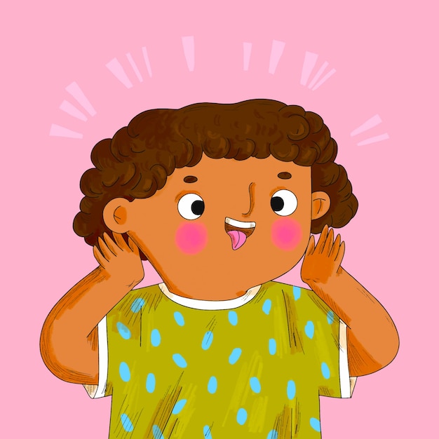 Ilustración de dibujos animados de ojos cruzados dibujados a mano