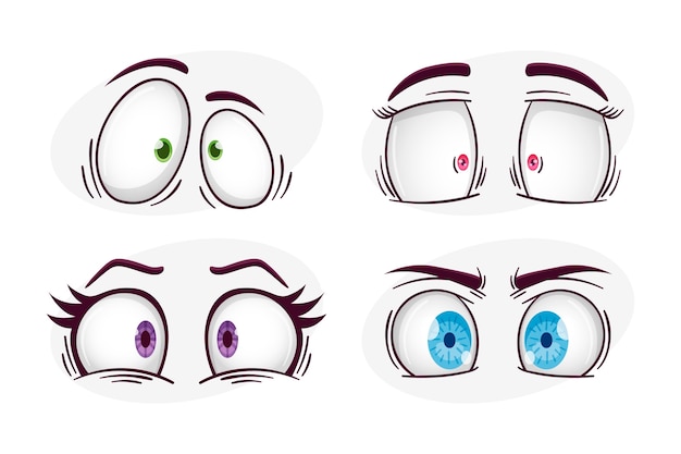 Vector gratuito ilustración de dibujos animados de ojos rojos dibujados a mano
