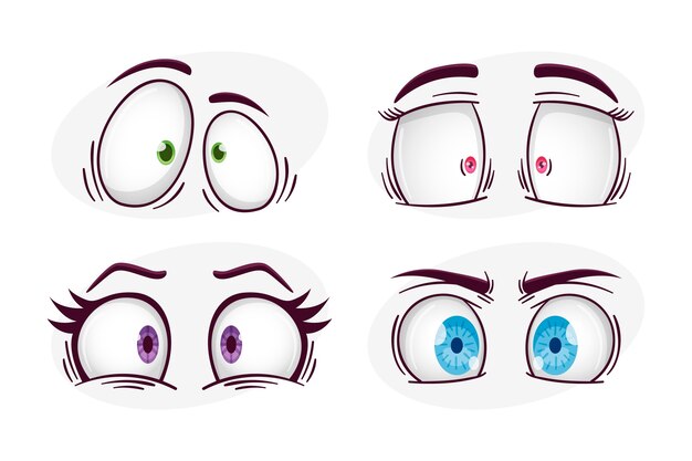 Ilustración de dibujos animados de ojos rojos dibujados a mano