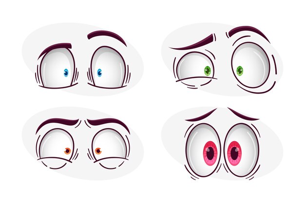 Ilustración de dibujos animados de ojos rojos dibujados a mano