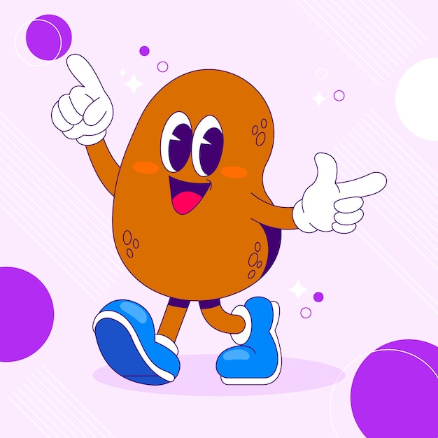 Ilustración de dibujos animados de patata dibujada a mano