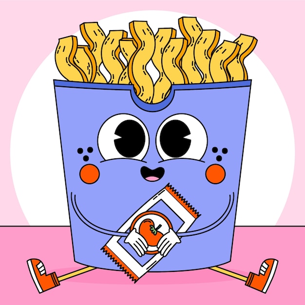 Ilustración de dibujos animados de patata dibujada a mano
