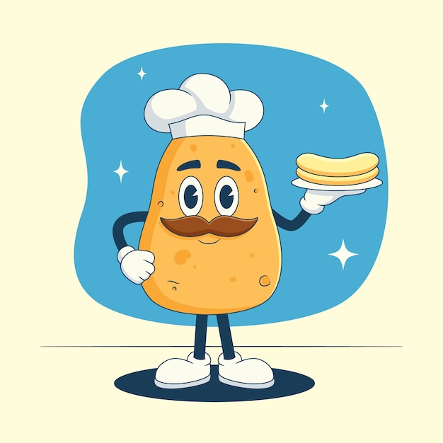 Vector gratuito ilustración de dibujos animados de patata dibujada a mano