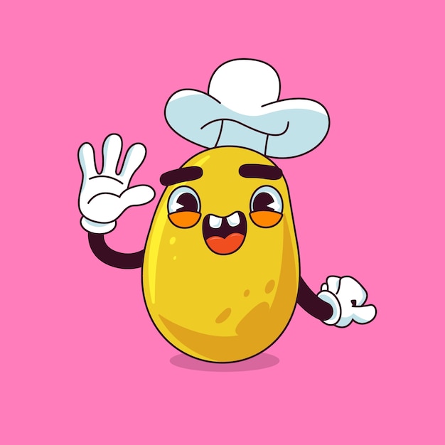 Ilustración de dibujos animados de patata dibujada a mano