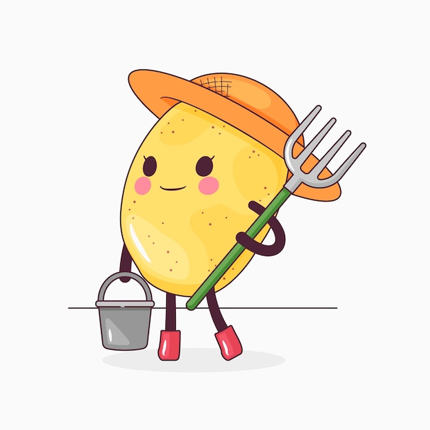 Ilustración de dibujos animados de patata dibujada a mano