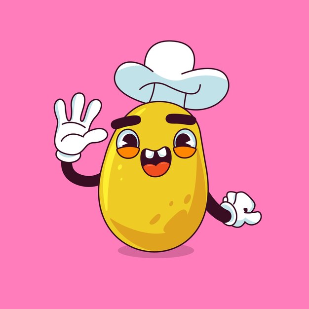 Ilustración de dibujos animados de patatas dibujada a mano