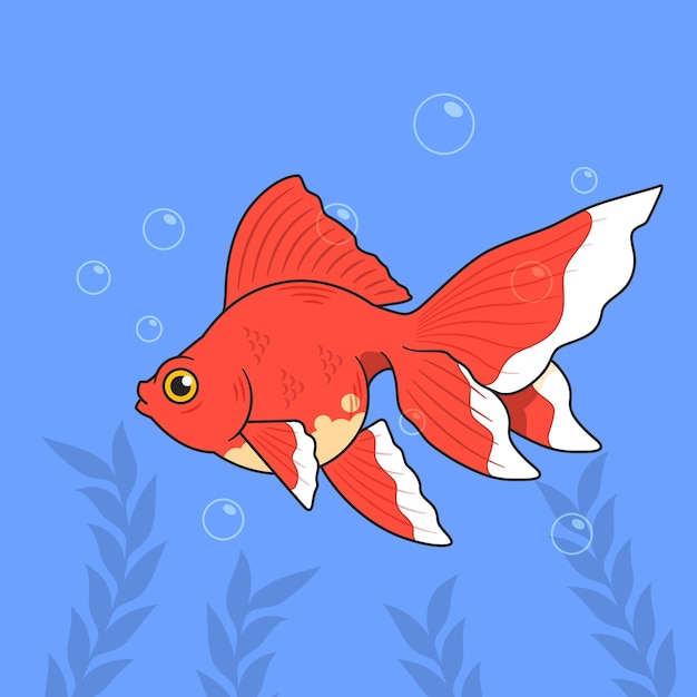 Vector gratuito ilustración de dibujos animados de peces de colores dibujados a mano