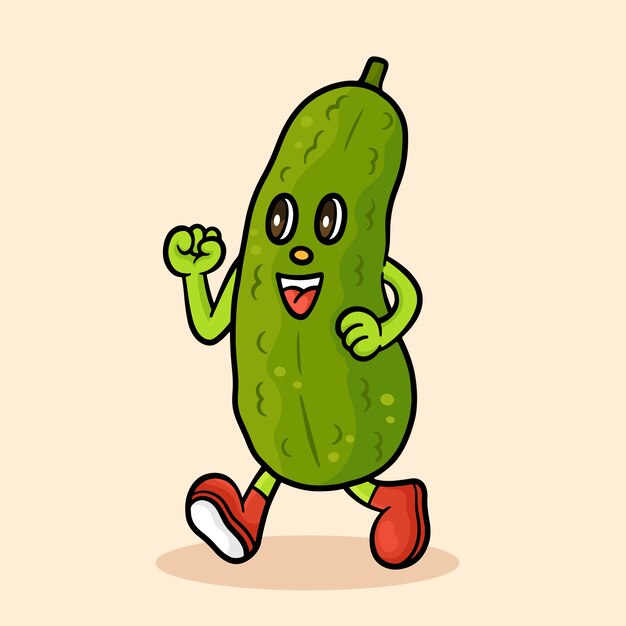 Ilustración de dibujos animados de pepinillo dibujado a mano