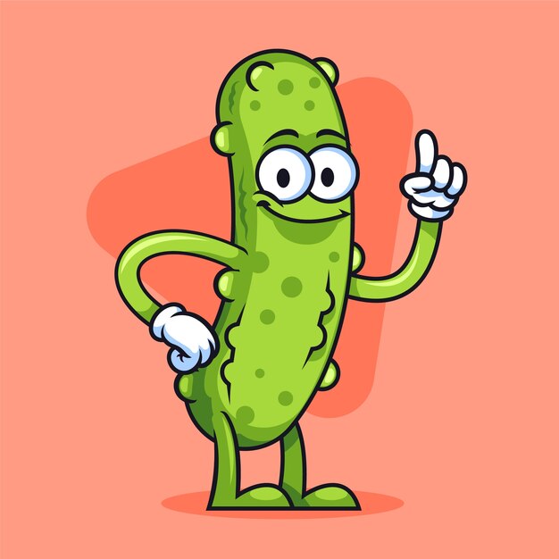 Ilustración de dibujos animados de pepinillo dibujado a mano