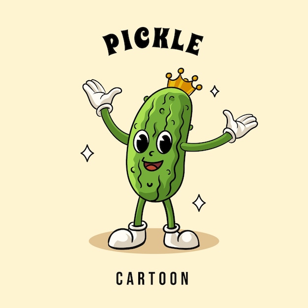 Ilustración de dibujos animados de pepinillo dibujado a mano