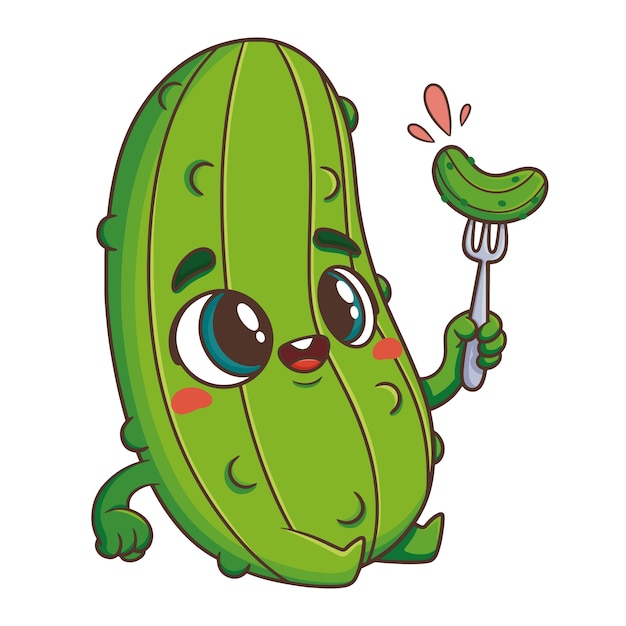 Ilustración de dibujos animados de pepinillos dibujados a mano