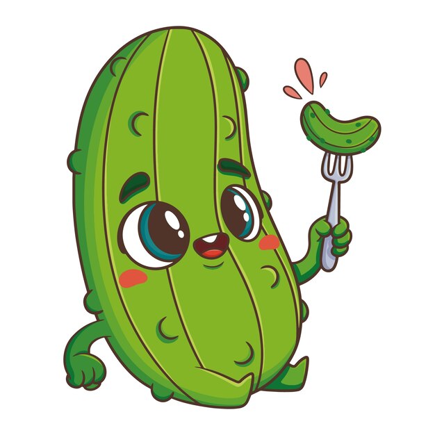 Ilustración de dibujos animados de pepinillos dibujados a mano