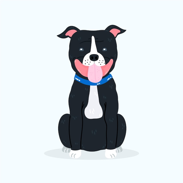 Vector gratuito ilustración de dibujos animados pequeño pitbull