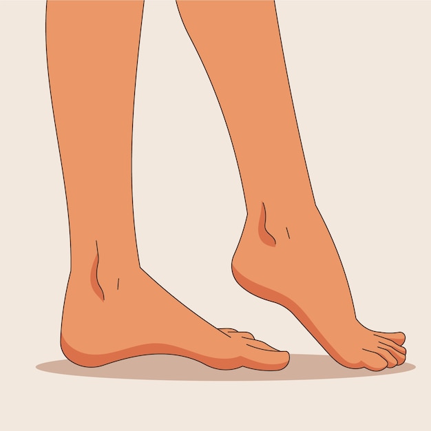 Ilustración de dibujos animados de pies dibujados a mano