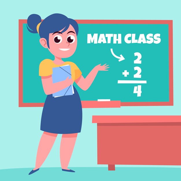 Ilustración de dibujos animados de profesor dibujado a mano