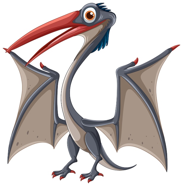 Ilustración de dibujos animados de Pterosaurio y Dinosaurio