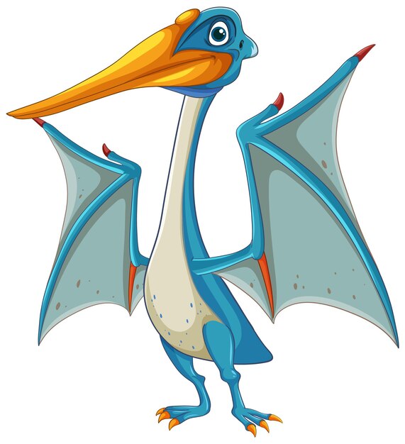 Ilustración de dibujos animados de Pterosaurio y Dinosaurio