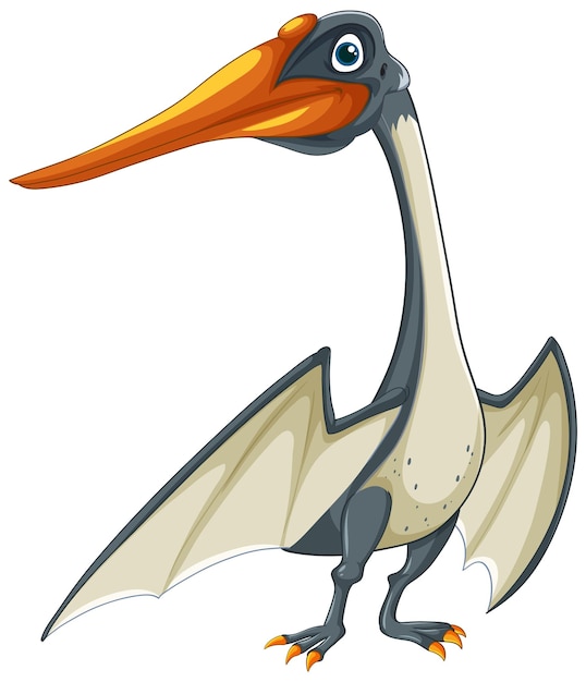 Ilustración de dibujos animados de Pterosaurio y Dinosaurio