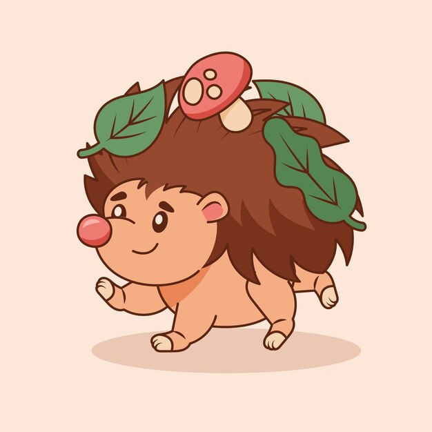 Ilustración de dibujos animados de puercoespín dibujada a mano