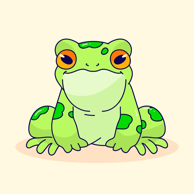 Ilustración de dibujos animados de ranas dibujadas a mano
