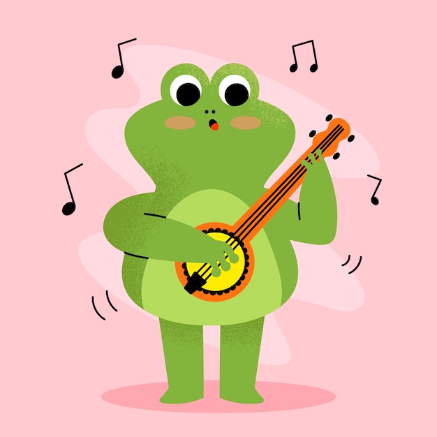 Ilustración de dibujos animados de ranas dibujadas a mano