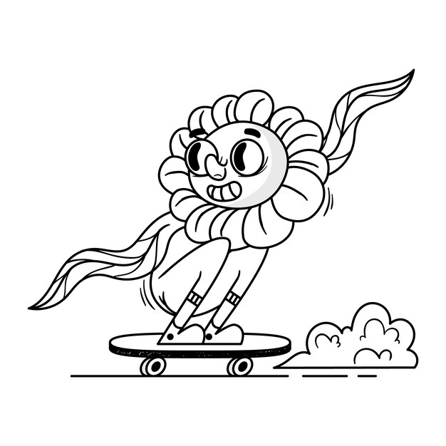Ilustración de dibujos animados retro dibujados a mano