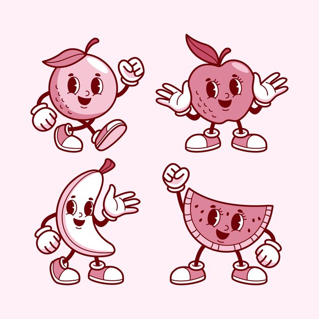 Ilustración de dibujos animados retro monocolor dibujado a mano