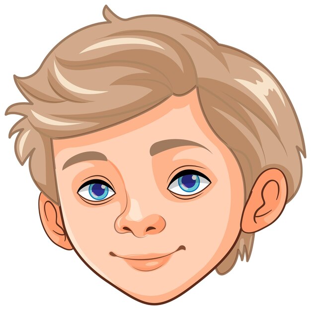 Ilustración de dibujos animados del rostro del hombre rubio