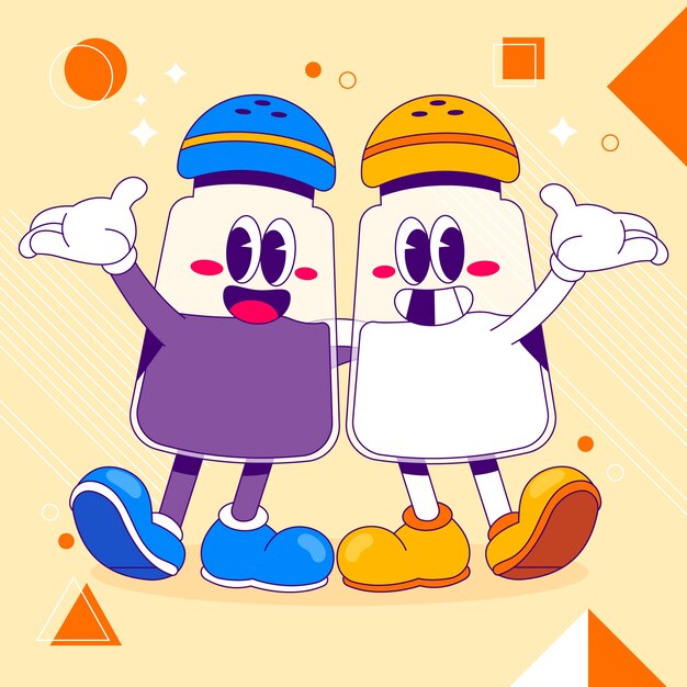 Ilustración de dibujos animados de sal dibujada a mano