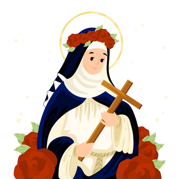 Ilustración de dibujos animados santa rosa de lima