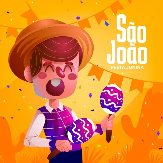 Ilustración de dibujos animados sao joao