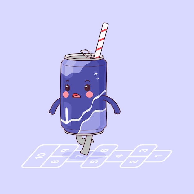 Ilustración de dibujos animados de soda dibujada a mano