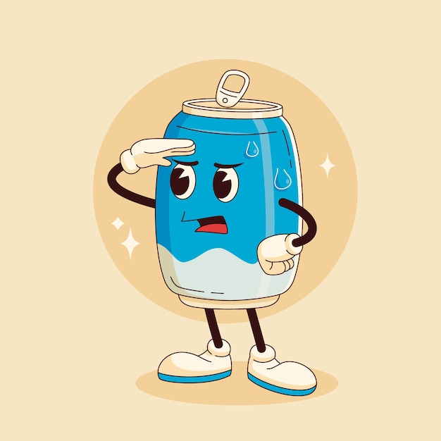 Ilustración de dibujos animados de soda dibujada a mano
