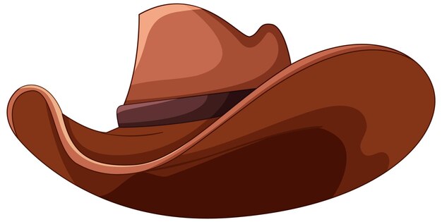 Ilustración de dibujos animados de sombrero de vaquero simple aislado