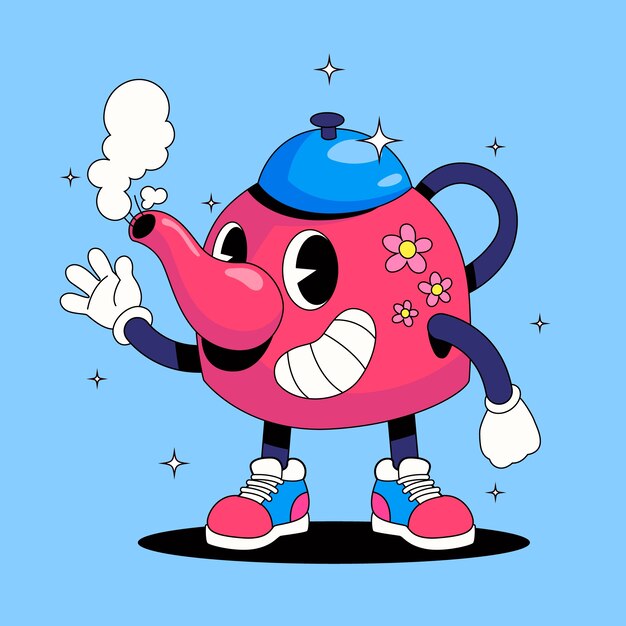 Ilustración de dibujos animados de té dibujada a mano