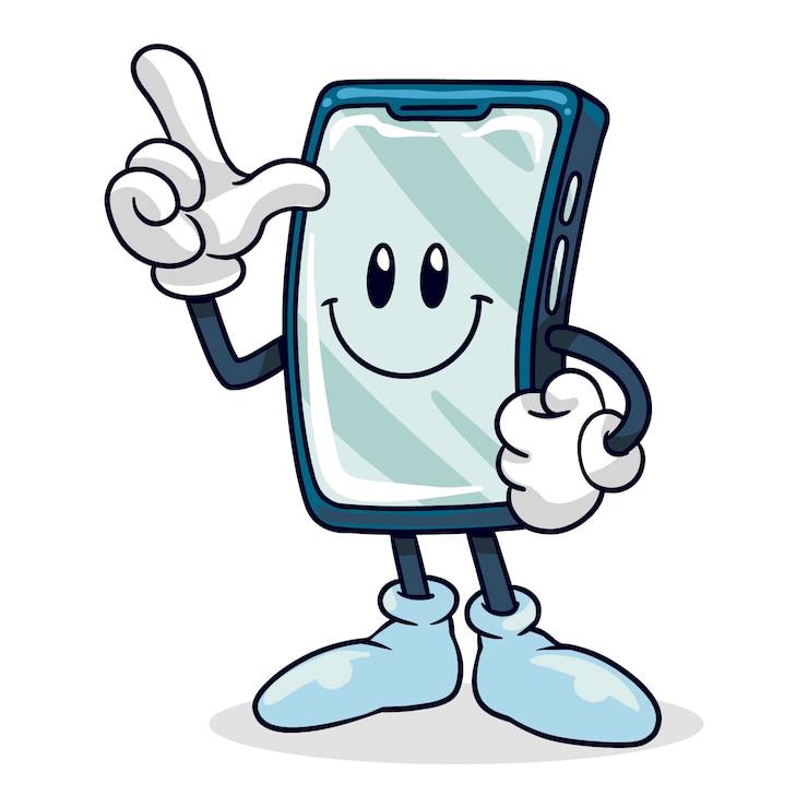 Vector gratuito ilustración de dibujos animados de teléfono dibujado a mano