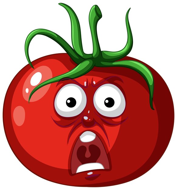 Ilustración de dibujos animados de tomate con choque