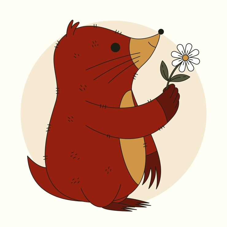 Vector gratuito ilustración de dibujos animados de topo dibujada a mano