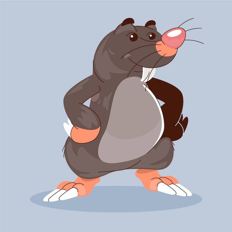 Vector gratuito ilustración de dibujos animados de topo dibujada a mano