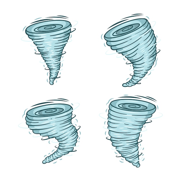 Vector gratuito ilustración de dibujos animados de tornado dibujado a mano