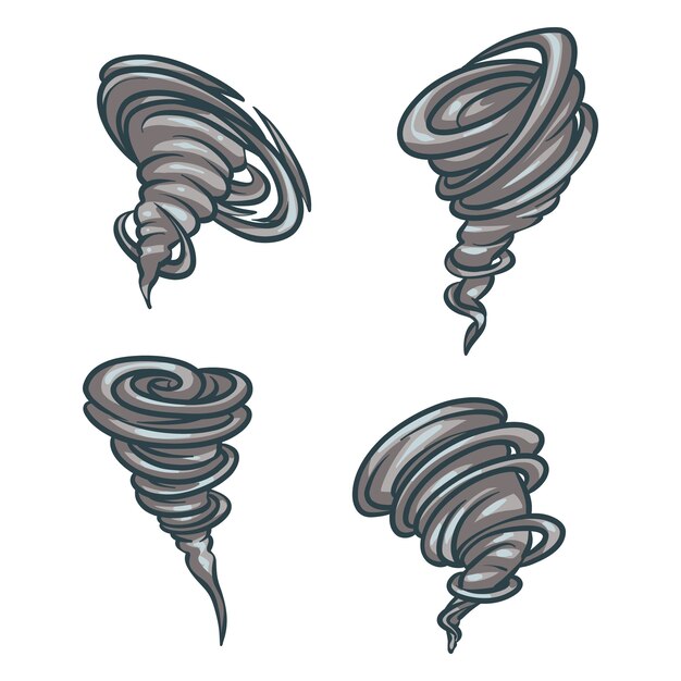 Ilustración de dibujos animados de tornado dibujado a mano