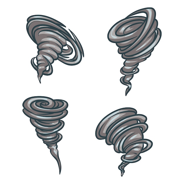 Ilustración de dibujos animados de tornado dibujado a mano