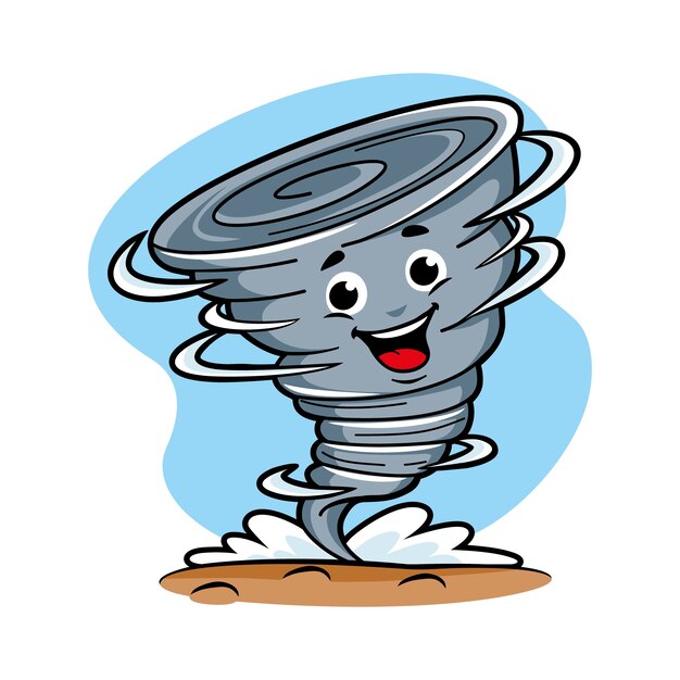 Ilustración de dibujos animados de tornados dibujados a mano